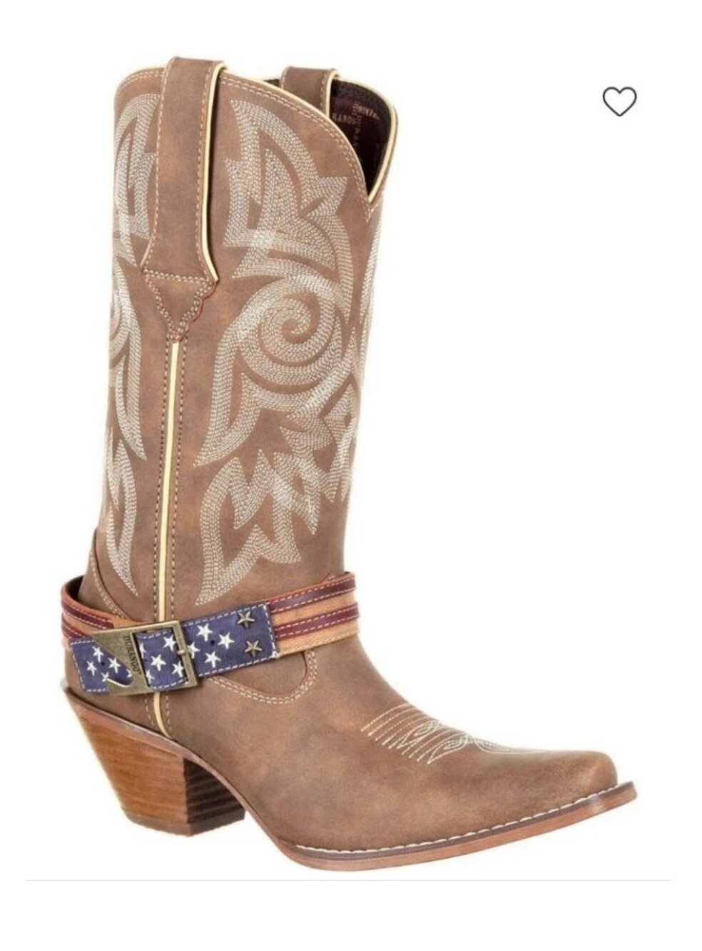 Durango Crush American Flag Womens Western Snip Toe Cowboy Boots Brown Sz 8M